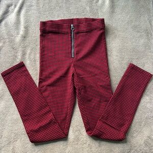 Garage Red and Black Checkered Jeggings